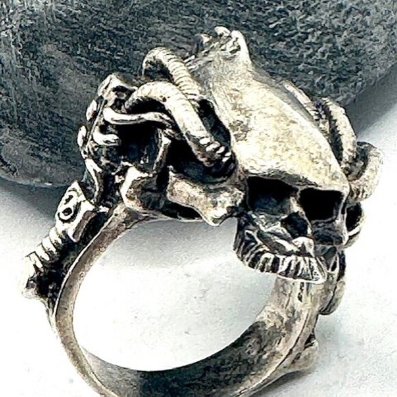 Axel Stocks Metal Messiah Biometric Skull Ring SZ US 12 - Picture 4 of 11